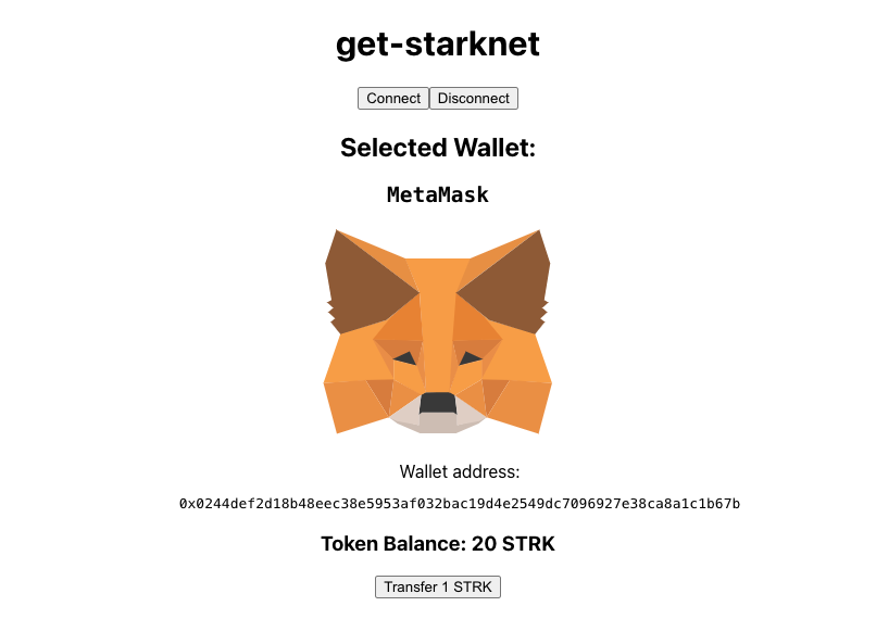 Starknet transfer token